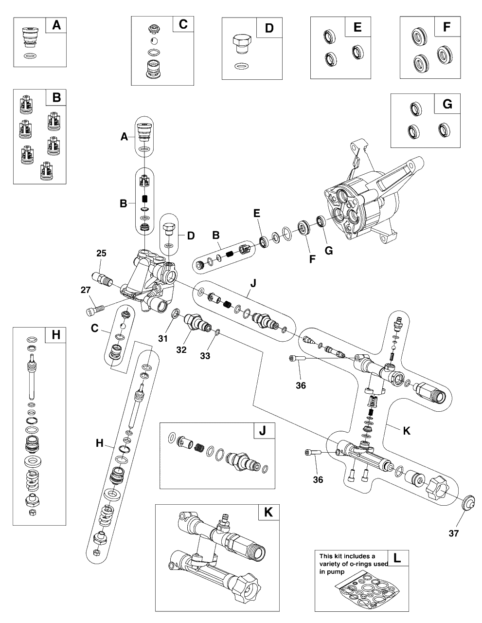Pump (80083396) Diagram and Parts List for 020770-00  Briggs and Stratton Pressure Washer